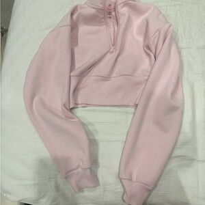 SKIMS Light Pink Women's Cropped boyfriend fleece sweatshirt